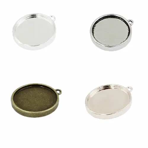Двойная боковая рамка 12 мм с одним кольцом из сплава под старину серебро