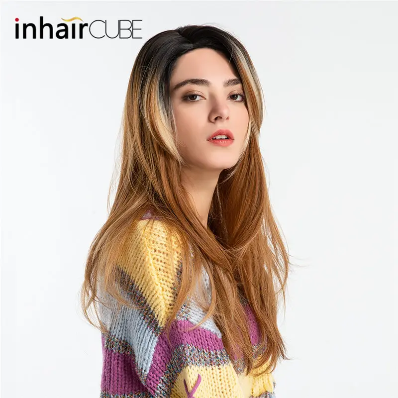 Inhair Cube натуральный прямой синтетический термостойкий волоконный длинный