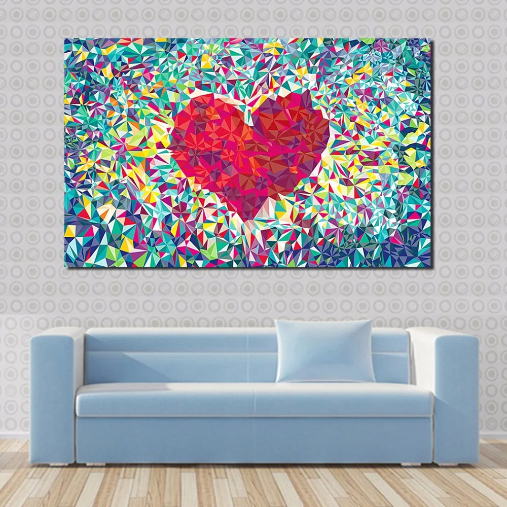 JQHYART любовь абстрактные картины любви холст печать картина домашний Декор