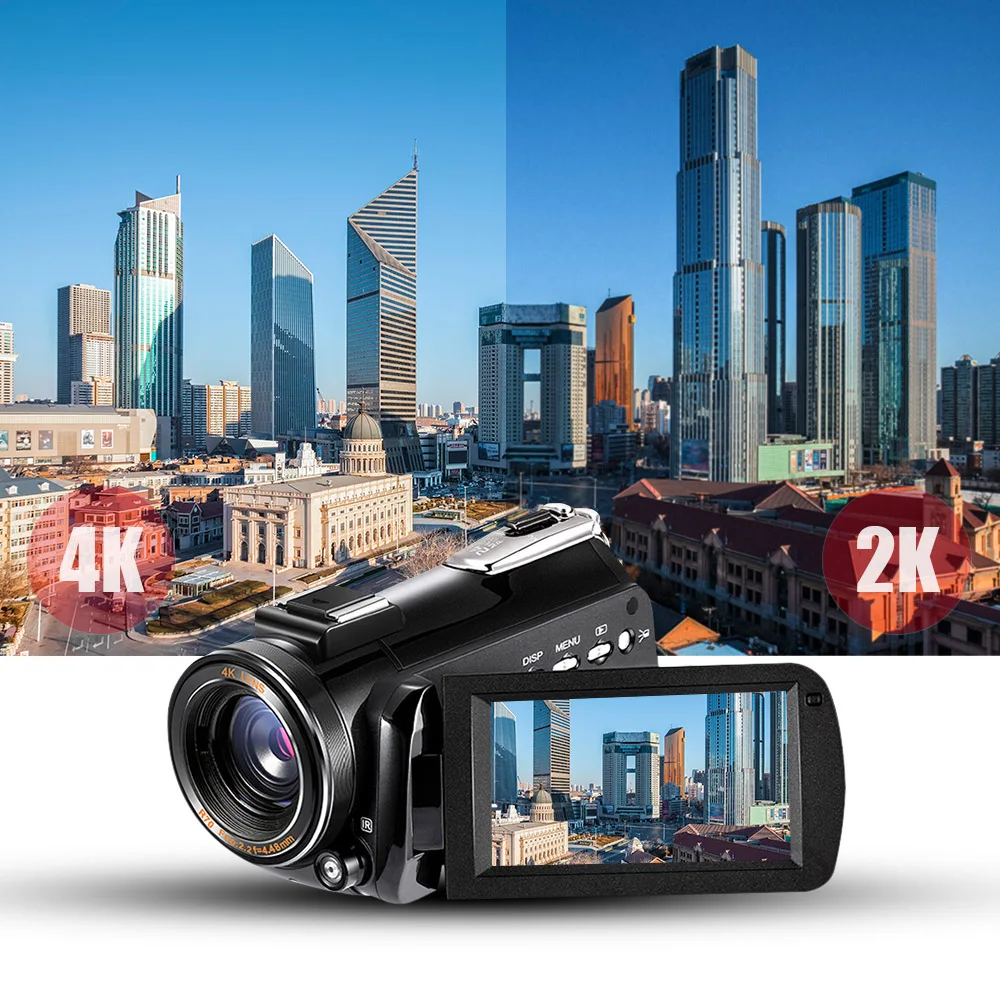ORDRO AC3 4K 3," сенсорный экран WiFi цифровая видеокамера DV рекордер 24MP Экстра 0.39X широкоугольный объектив+ микрофон+ бленда