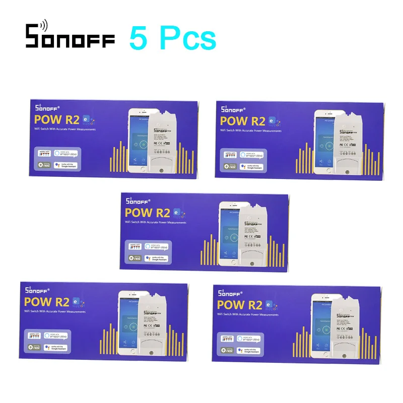 5 шт Sonoff Pow R2 умный Wifi переключатель измерение энергопотребления в реальном