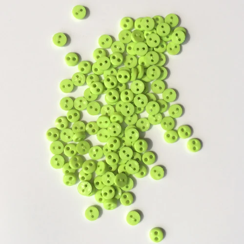 Lawngreen Упаковка из 100) Мини пуговицы 4 мм круглые крошечные пуговицы для скрапбукинга украшения детской одежды - Цвет: Lawngreen