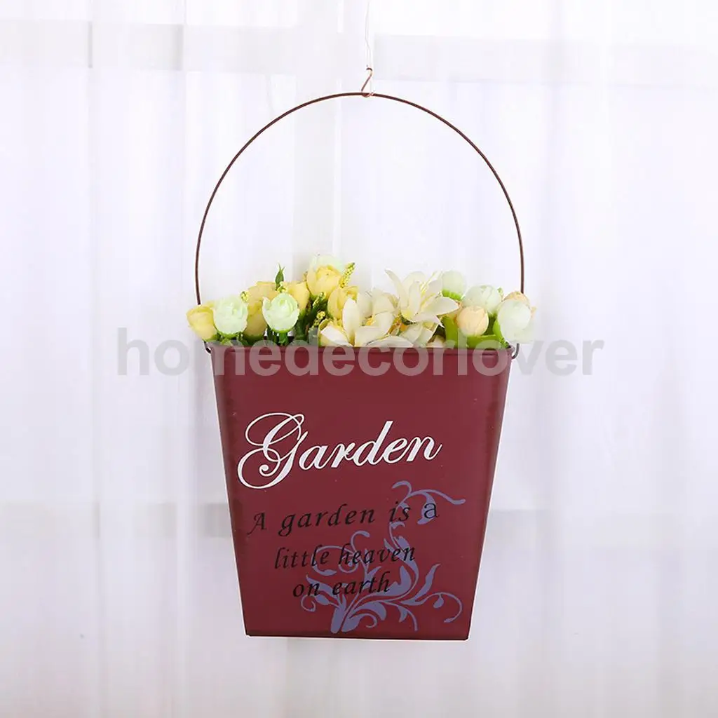 Metal Iron Flower Pot Wall Fence Hanging Balcony Garden Patio Planter Home Decor | Дом и сад