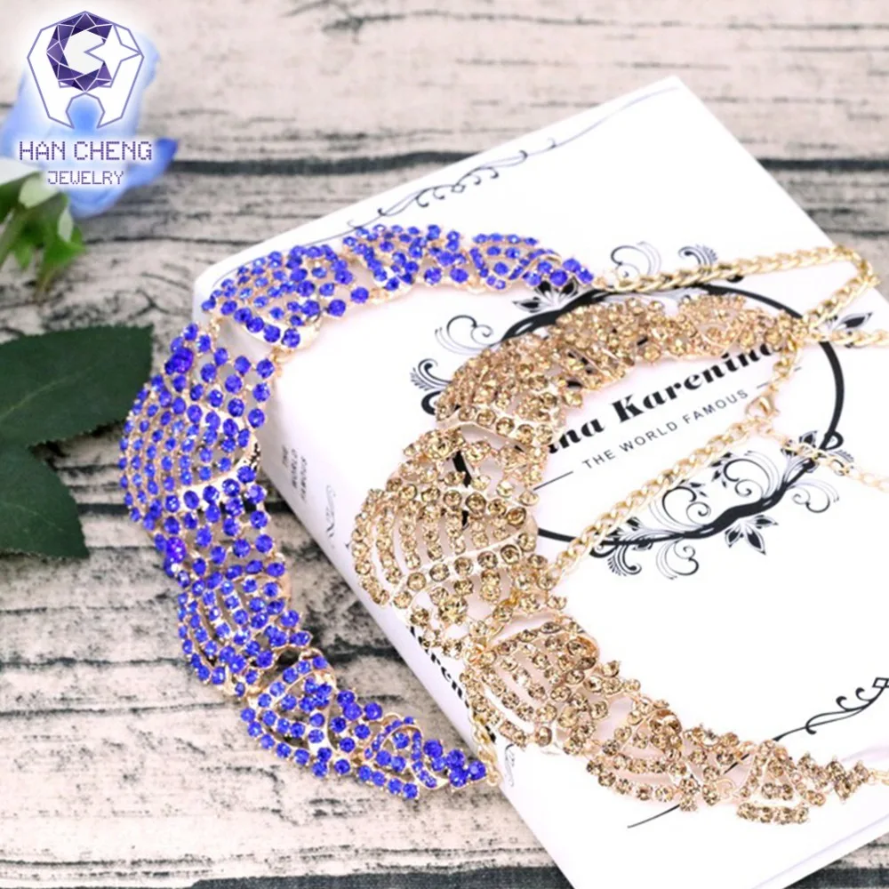 HanCheng Классические Модные полые ожерелья со стразами и кулоны золотая