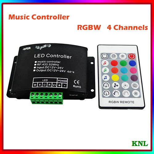 Цветной музыкальный контроллер RF RGBW (16A) /аудио RGB/RGBW светодиодный 24 кнопочный
