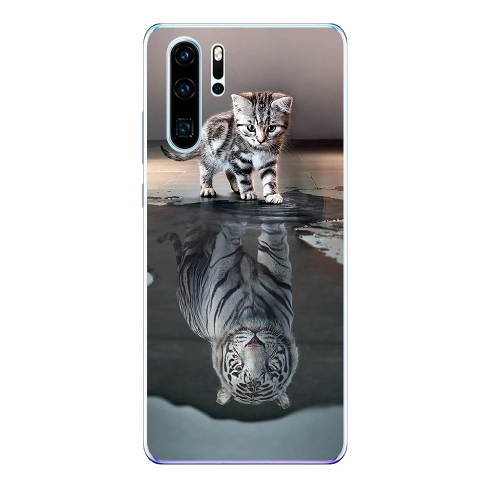 For Huawei P30 Lite Pro Case Cover Soft TPU Silicone Fundas Cute Lion Tiger Fox Wolf Animals Coque Phone Shell |