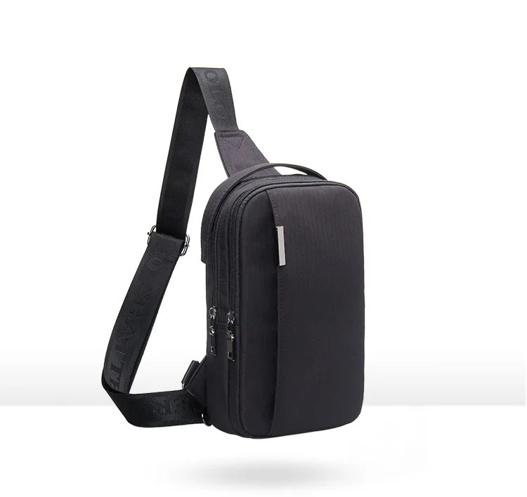 DANJUE Business Chest Bag Oxford Cloth Waterproof Bag Multi-pocket Chest Bag With Headphone Hole