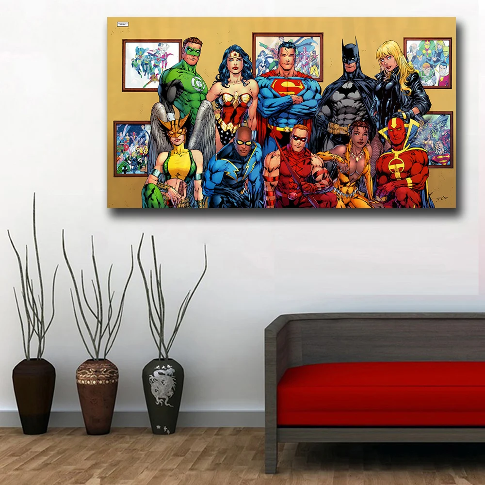 Wxkoil аниме настенное искусство на холсте Dc Comics Heroes плакат печать Горячая Аниме