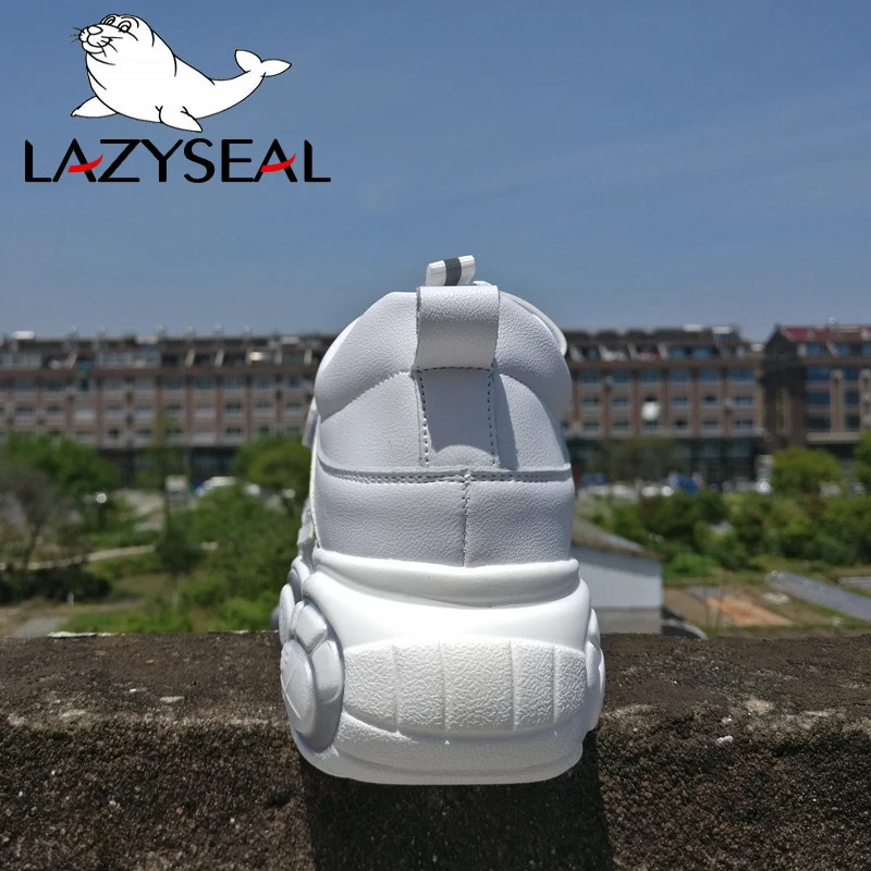 LazySeal женские ботинки на платформе спортивный ультра-светильник липучке