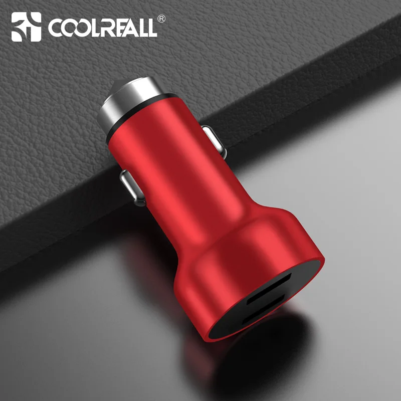 red Coolreall 5V 3.1A цифровой светодиодный дисплей двойной USB Автомобильное зарядное устройство для iPhone samsung планшет адаптер для путешествий Быстрая зарядка для Xiaomi - Тип штекера: red