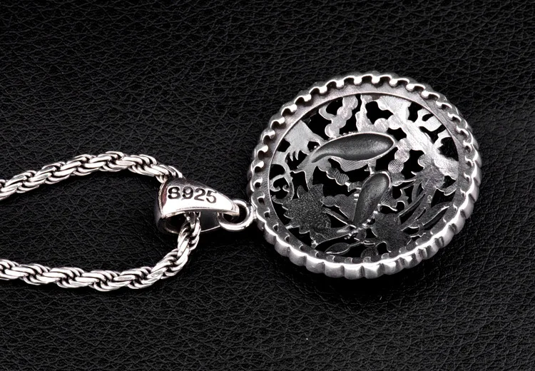 Кулон в виде кальмара лотоса тайская серебряная подвеска из настоящего серебра