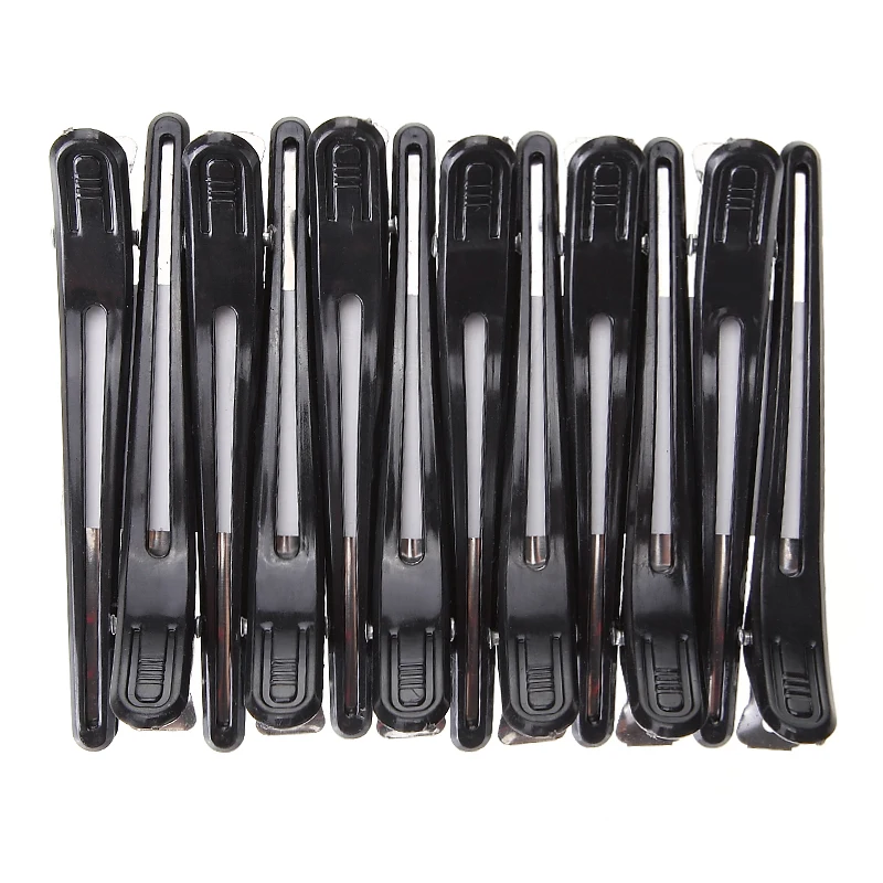 12 шт./компл. черные пластиковые профессиональные салонные зажимы для волос