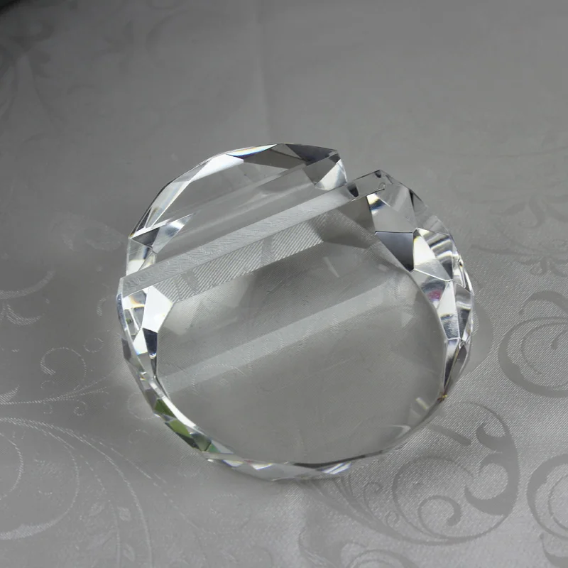 Хрустальный стеклянный граненый держатель для карт в форме шара Paperweight