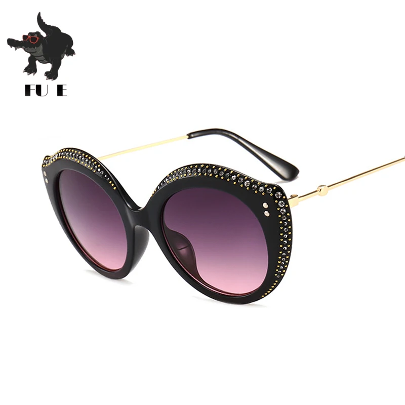 FU E модные сексуальные роскошные солнцезащитные очки кошачий глаз женские