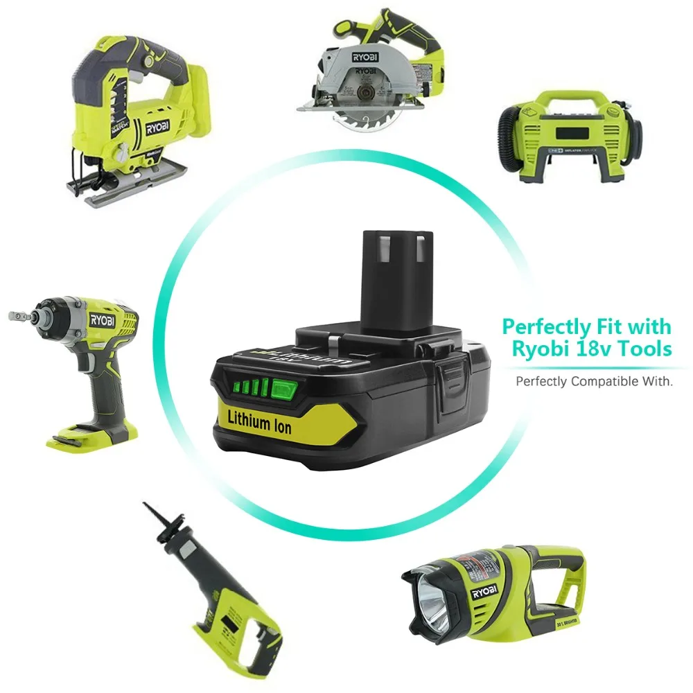 Литий-ионный перезаряжаемый аккумулятор для электроинструментов Ryobi 18 в 2500 мАч