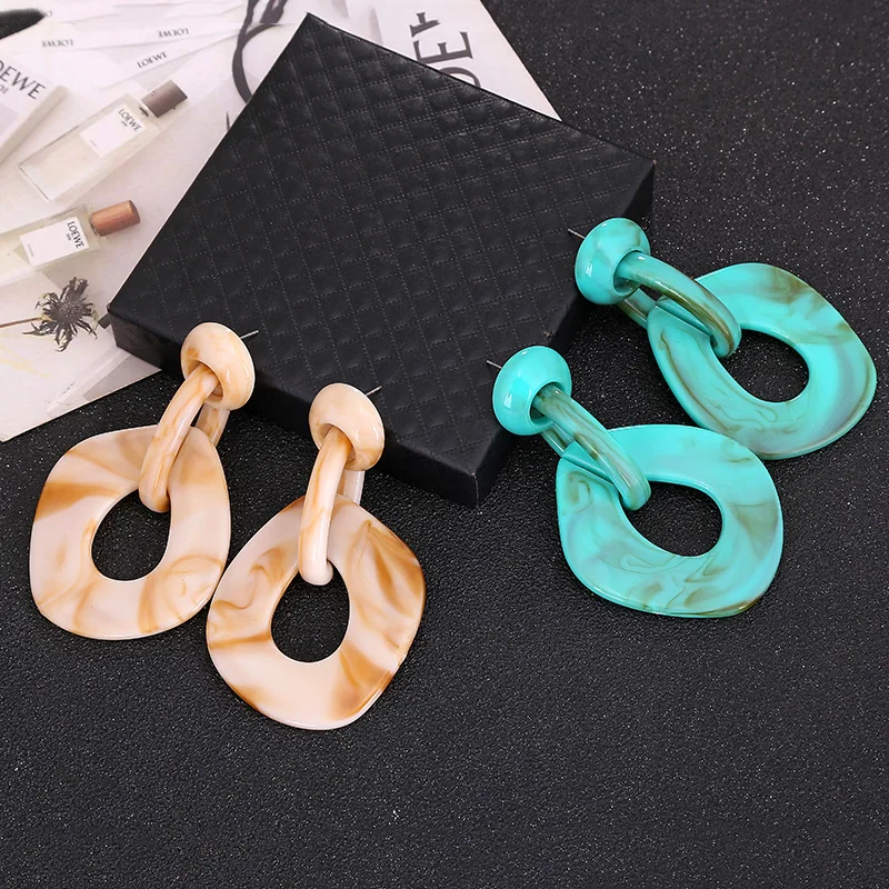 VIVILADY модные массивные квадратные Висячие серьги женские Геометрические