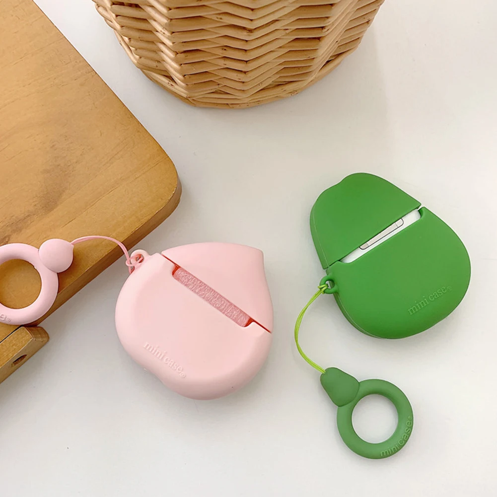 Мультяшный силиконовый чехол для наушников Apple Airpods 2 милый фруктовый защитный