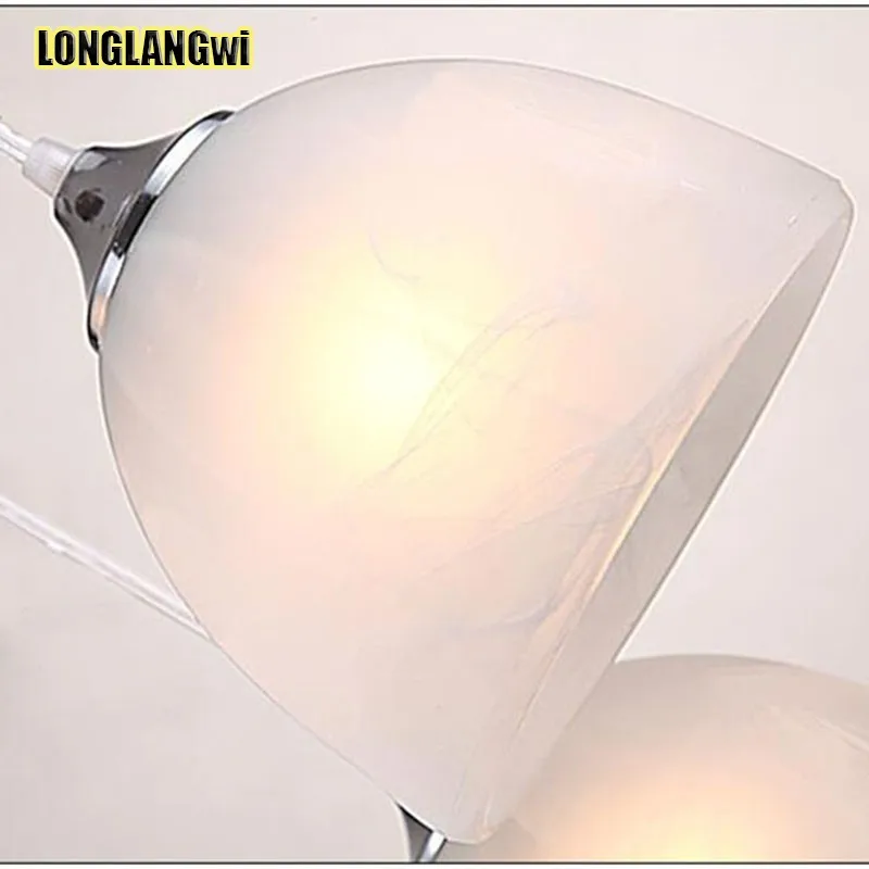 Современная простая стеклянная светодиодная Подвесная лампа для гостиной