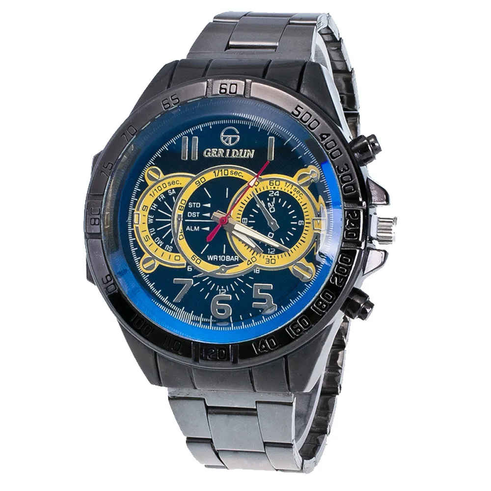 Часы мужские спортивные аналоговые кварцевые повседневные из нержавеющей