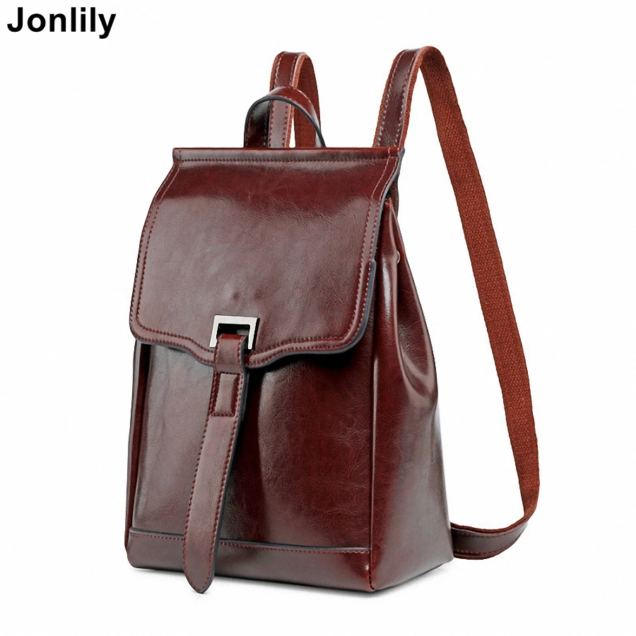 

Jonlily модный рюкзак из натуральной кожи для подростков, школьная сумка, женские повседневные дорожные сумки для кемпинга, дамские сумочки, кошелек-KG131