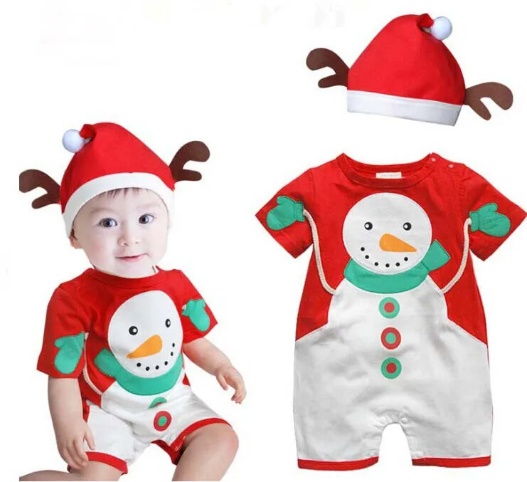 Новый стиль снеговика рождественские комбинезоны для новорожденных мягкая