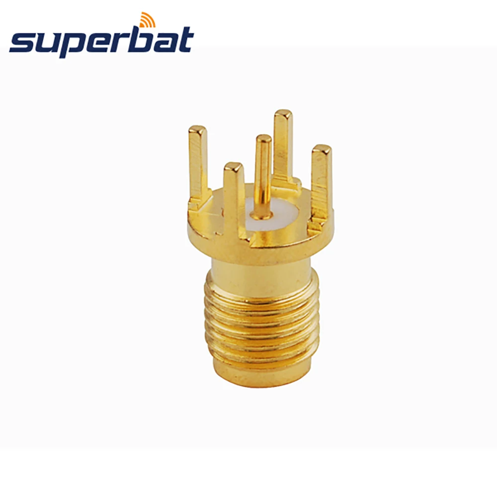 Superbat SMA гнездо через отверстие Круг PCB Крепление. 062 ''(1 57 мм) прямой