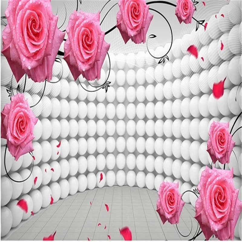 Настенная шелковая ткань beibehang на заказ 3d обои для комнаты 3 d Лепестки розы в