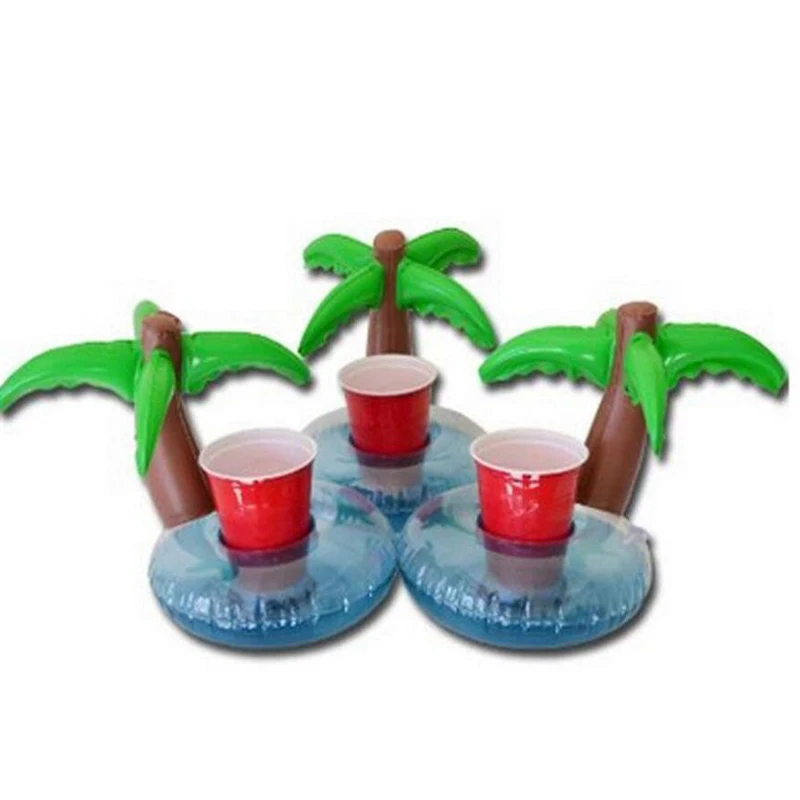 6 шт. надувная чашка для пивного напитка с кокосовым деревом Фламинго держатель