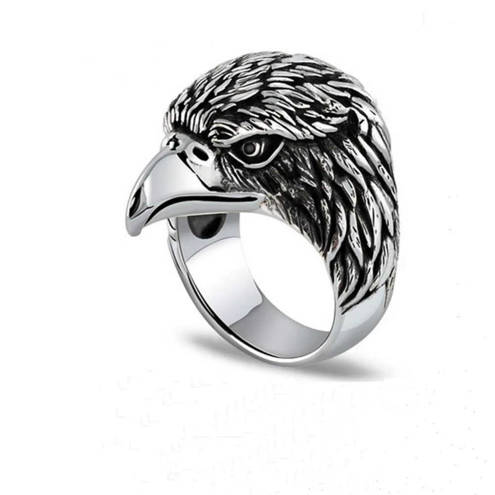 

Мужское Винтажное кольцо в виде Головы Орла из серебра пробы