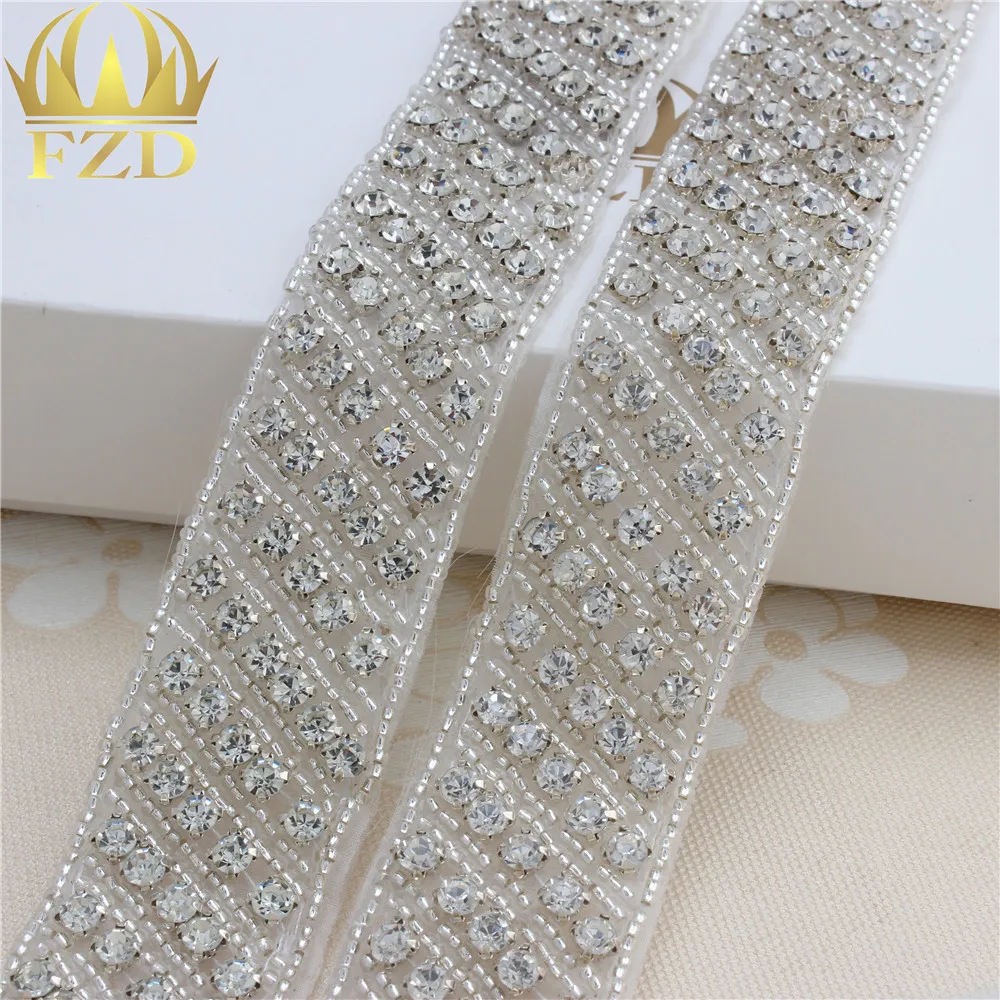 1 ярд свадебные хрустальные аппликации Стразы пришитое украшение для платья