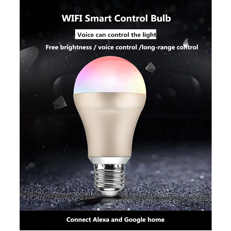 Hzfcew 7 W Смарт RGBW лампочка с управлением от Wi Fi подключение Alexa и Google Home голосовое