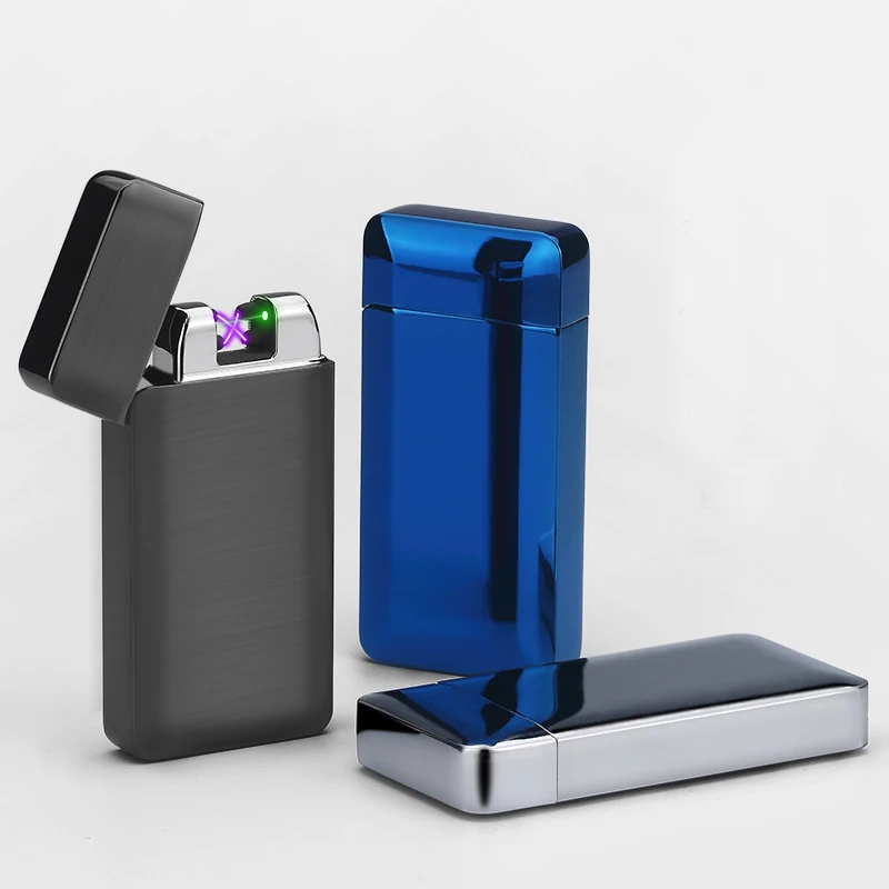 Новинка 2019 двойная фотоэлектрическая Индукционная USB зажигалка новинка фонарь