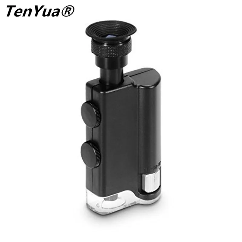 

TenYua 200X~240X Mini portable Microscope Pocket Handheld LED Lamp Light Loupe Zoom Magnifier Magnifying Glass Pocket Lens