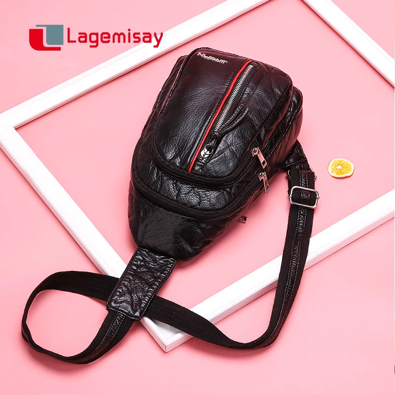 Lagemisay 2019 PU кожаная нагрудная сумка для женщин маленькие слинг сумки Дамская мешок