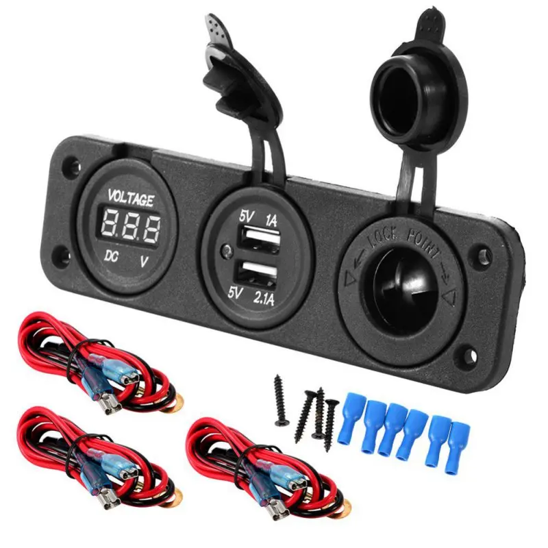 Автомобильное зарядное устройство мотоциклетная вилка двойной USB адаптер + 12 В