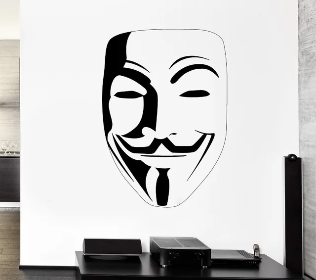 

New arrival free shipping diy wallpaper Halloween Sticker V for Vendetta Decal Posters Vinyl Wall Art home Decor Mural Sticker