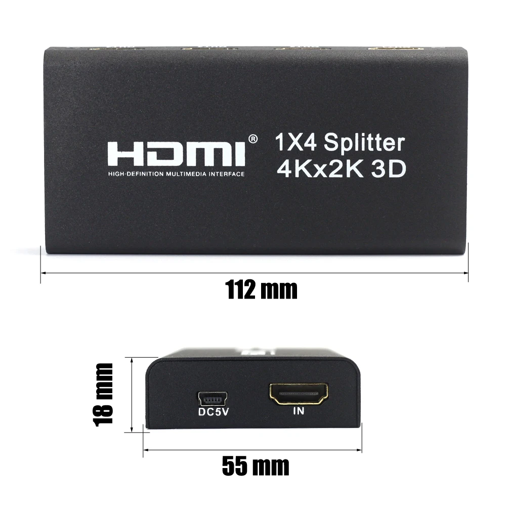 AIXXCO 3D 2k 4K HDMI 2160P HDMI сплиттер 1X4 Hdmi концентратор повторитель усилитель 1,4 3D 1080p 1 в 4 out конвертер