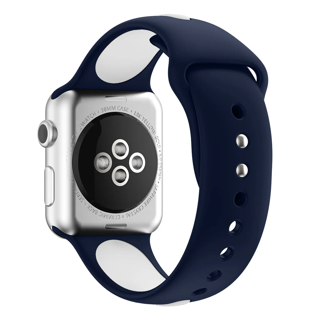 Мягкий силиконовый спортивный ремешок для Apple Watch 38 мм 42 мм 40 мм 44 мм серия 5 4 браслет pulseira Sport loop Band для iWatch 3 2 1