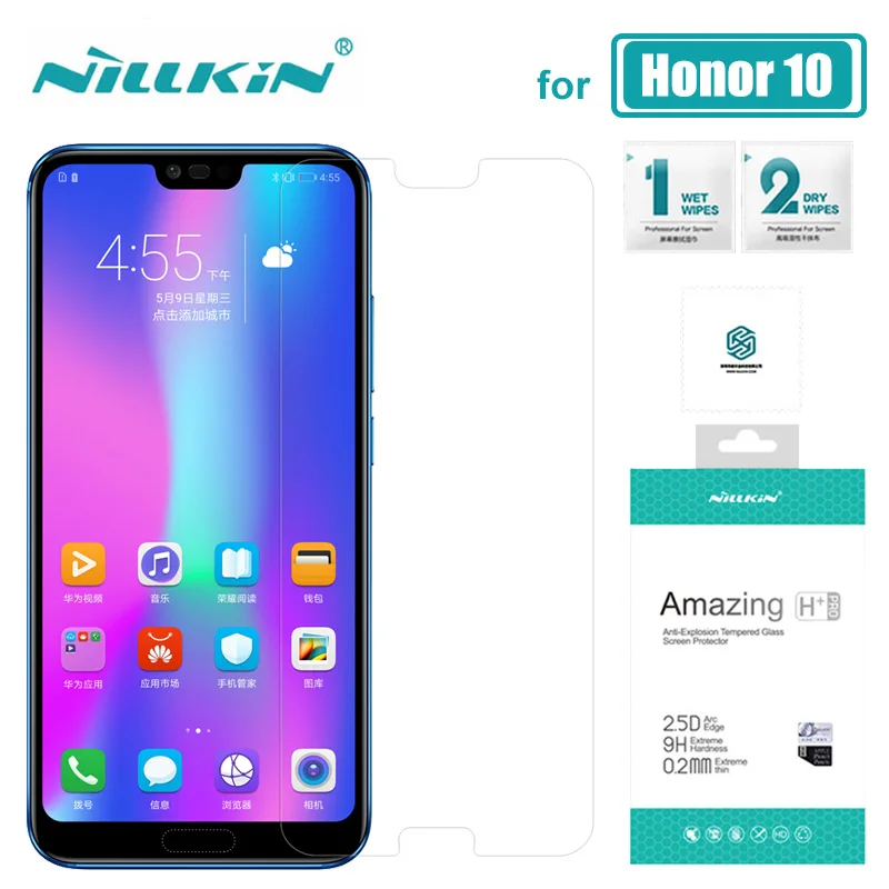 

Закаленное стекло для Huawei Honor 10 Nillkin 9H Amazing H + Pro, протектор экрана для Huawei Honor 10, 9, 8, стекло Nilkin