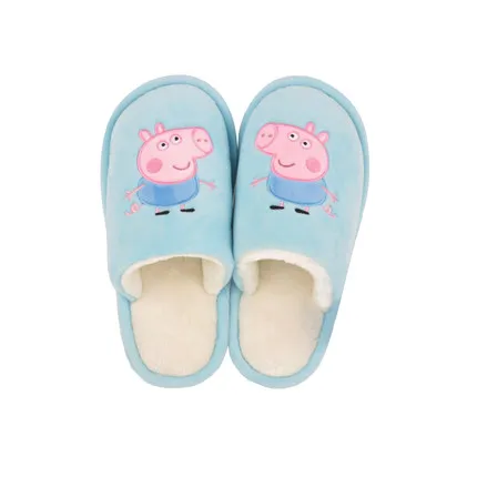 George Оригинальные Плюшевые тапочки Peppa Pig Джордж; 19/21, 5 см; домашние тапочки из хлопка с мягкой подошвой; тапочки со Свинкой Джордж Пеппой; подарок на день рождения для детей - Цвет: George