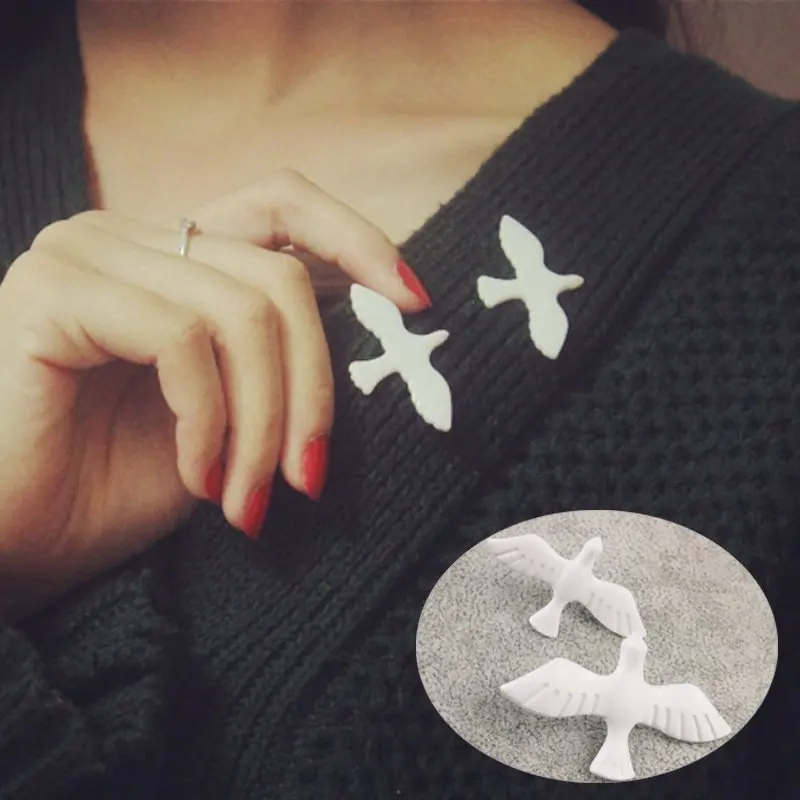 Новый модный горячий ретро простой белый брошь в виде голубя Pin изысканный