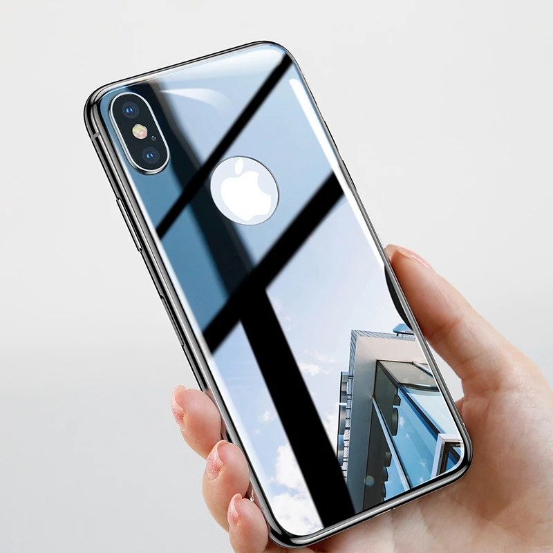 Защитная пленка Baseus для задней панели iPhone X закаленное стекло 4D