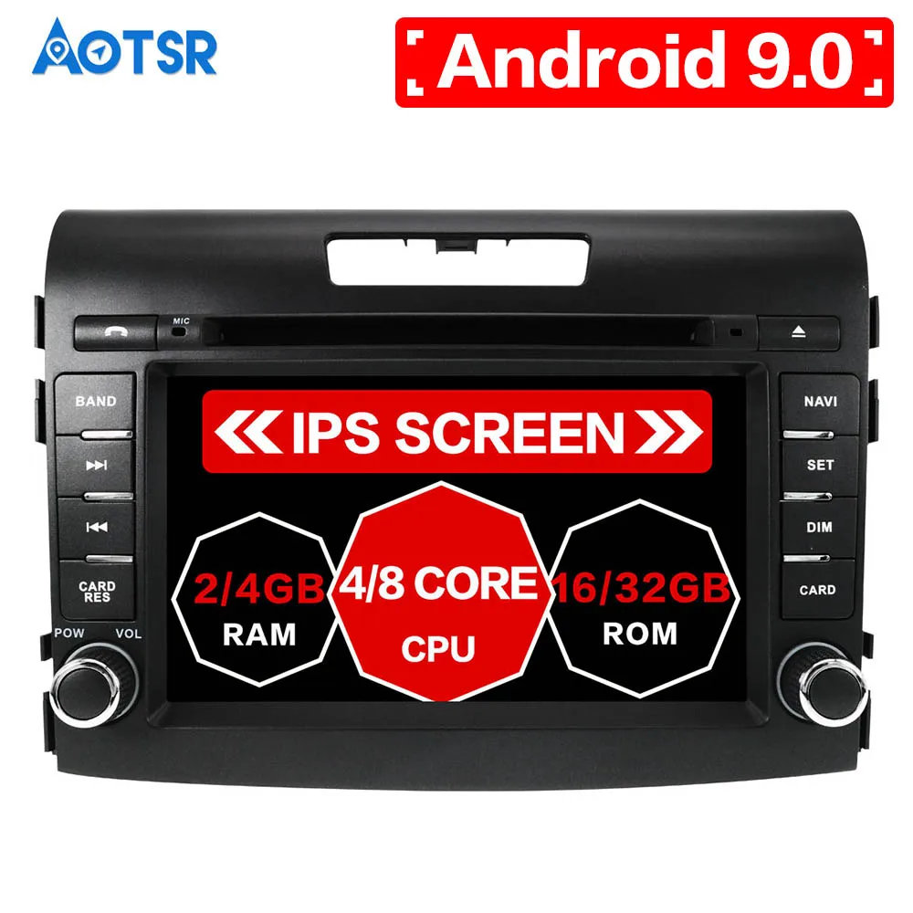 Автомобильный dvd-плеер 2 din 7 дюймов android 9 0 8 ядер для honda crv CR-V 2012-2016 автомобильная