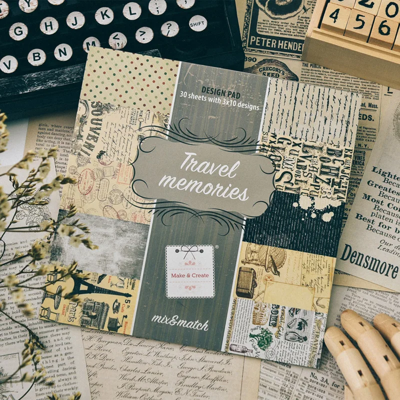 

KSCRAFT 6''Single-side Printed Travel Memories Decorative Scrapbooking paper set of 24sheets printed background craft paper