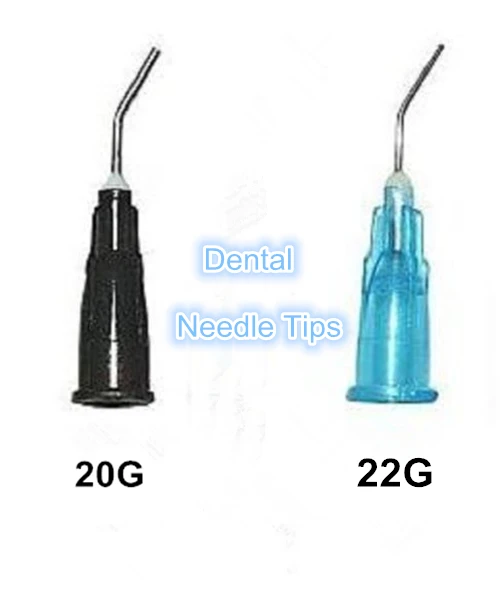 Предварительно изогнутые игольчатые наконечники светло голубой 22 Калибр 100 шт