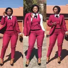 Пиджак + брюки + жилет, новый женский деловой костюм из трех предметов, блейзер, Осенний однобортный приталенный офисный костюм W156