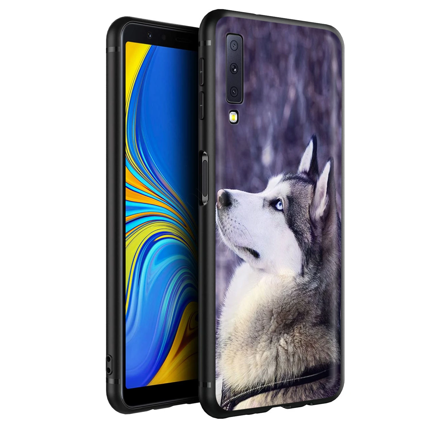 Чехол с рисунком животного Хаски для Samsung Galaxy J6 A9 A8 A7 A70 A6 A5 A50 A40 A30 A3 A10 A51 A71 A81 A91