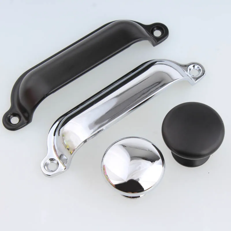 Ручки для мебели в ретро стиле простые блестящие Серебристые ручки матовые