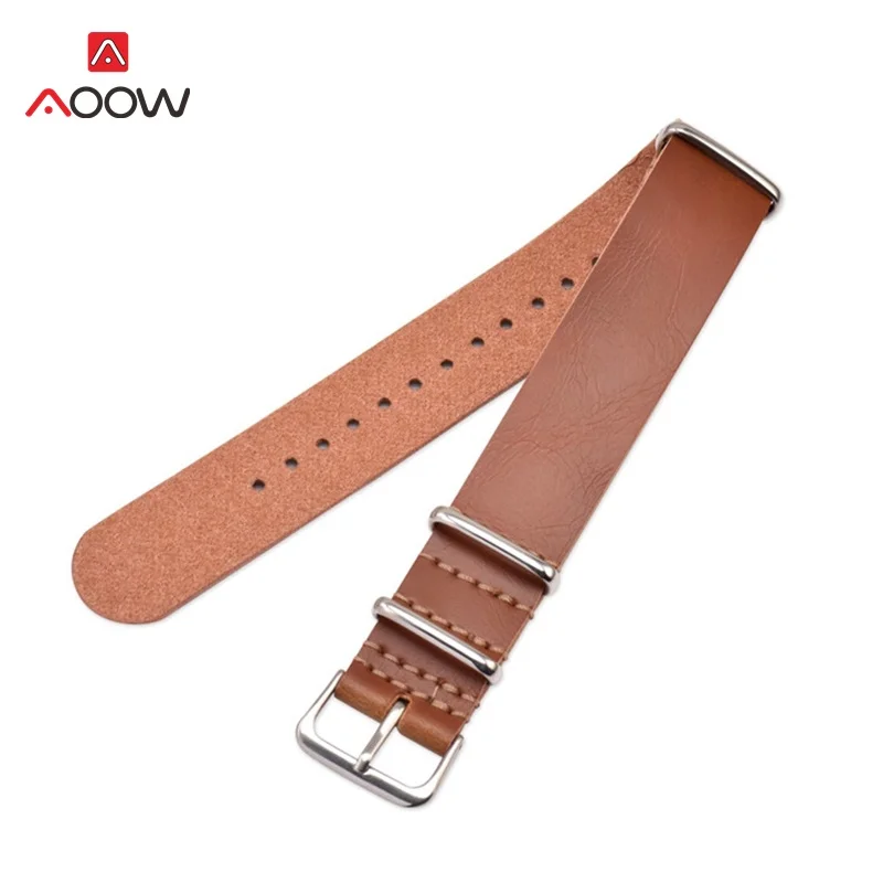 Light brown Высокое качество из искусственной кожи ZULU ремешок ремень НАТО кожаный ремешок 18 мм 20 мм 22 мм 24 мм аксессуары для часов - Цвет ремешка: Light brown