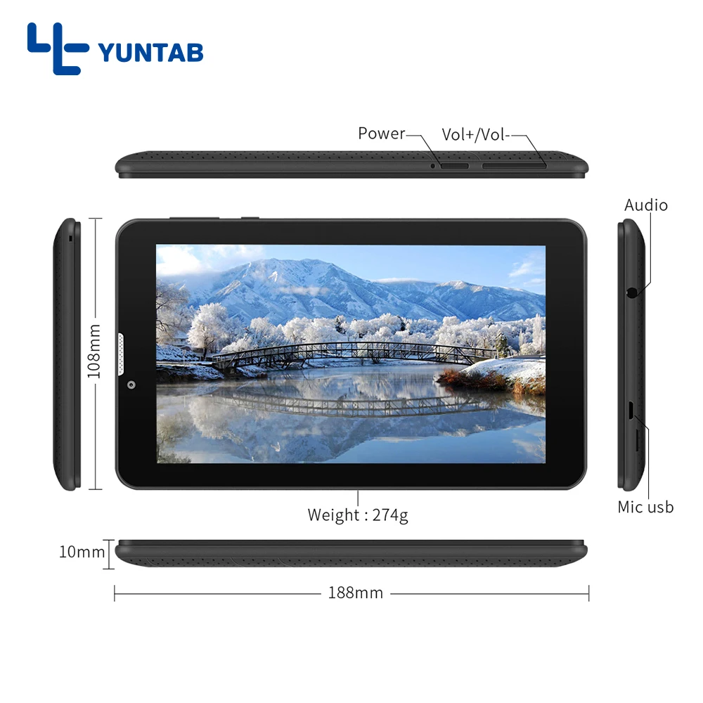 Yuntab 7 дюймов E706 планшетный ПК четырехъядерный телефонный звонок tabet IPS экран 1024*600